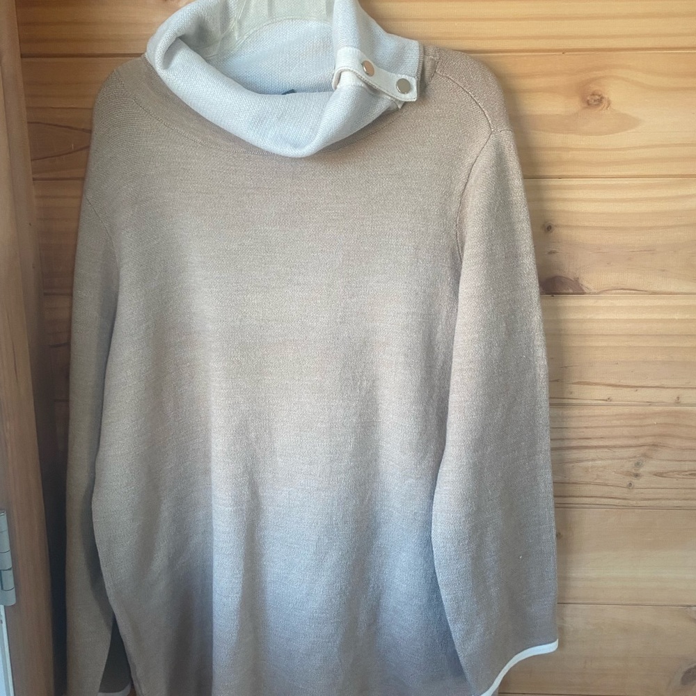 Ann Taylor Sweater Size XL Camel & Cream New w/ Tags org $$89.50
